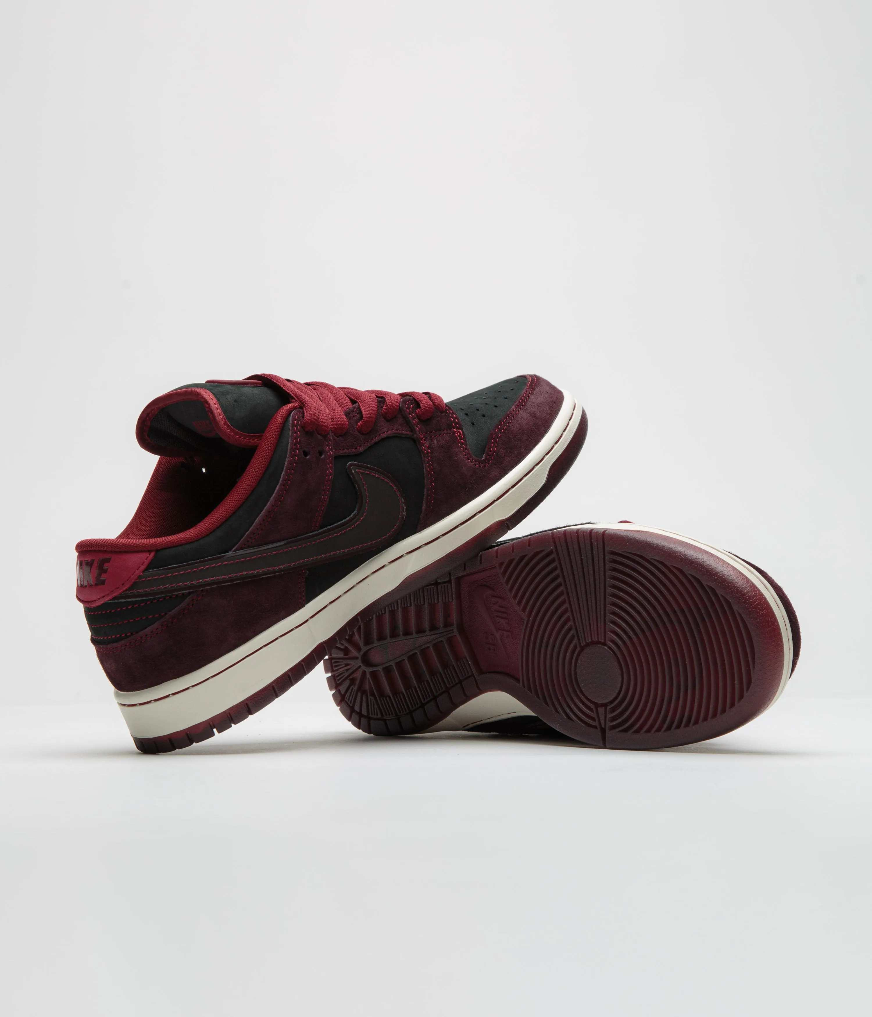 Nike SB x RIOT Skateshop Dunk Low Pro Shoes - Mahogany / Dark Beetroot - Team Red - Sail Nike SB Clothing
