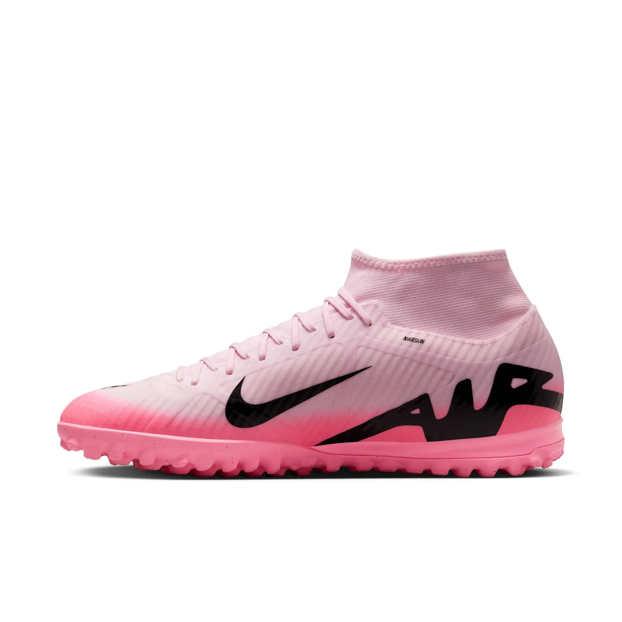 Nike Zoom Mercurial Superfly 9 Academy TF Turf Soccer Shoes -Pink Foam/Black