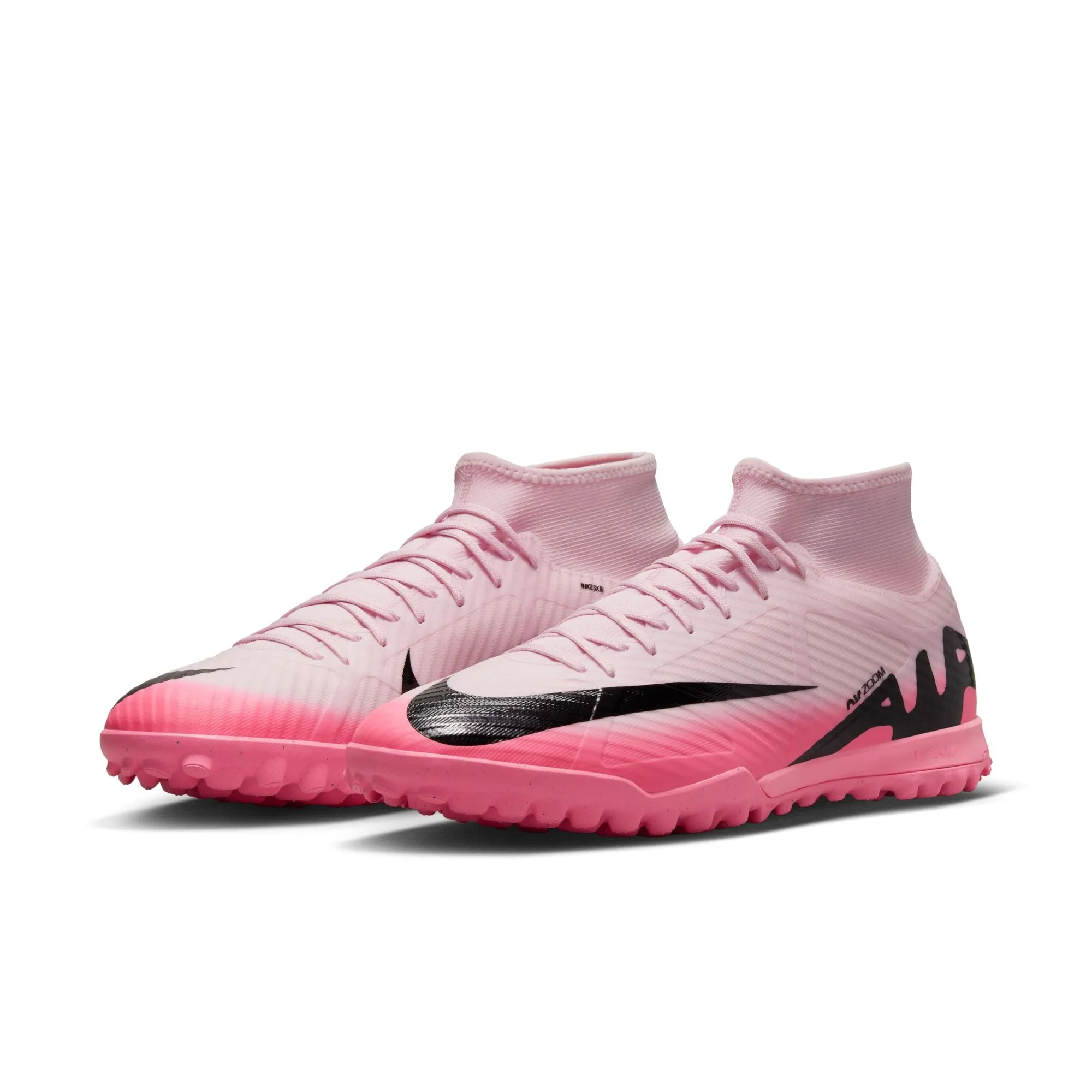Nike Zoom Mercurial Superfly 9 Academy TF Turf Soccer Shoes -Pink Foam/Black