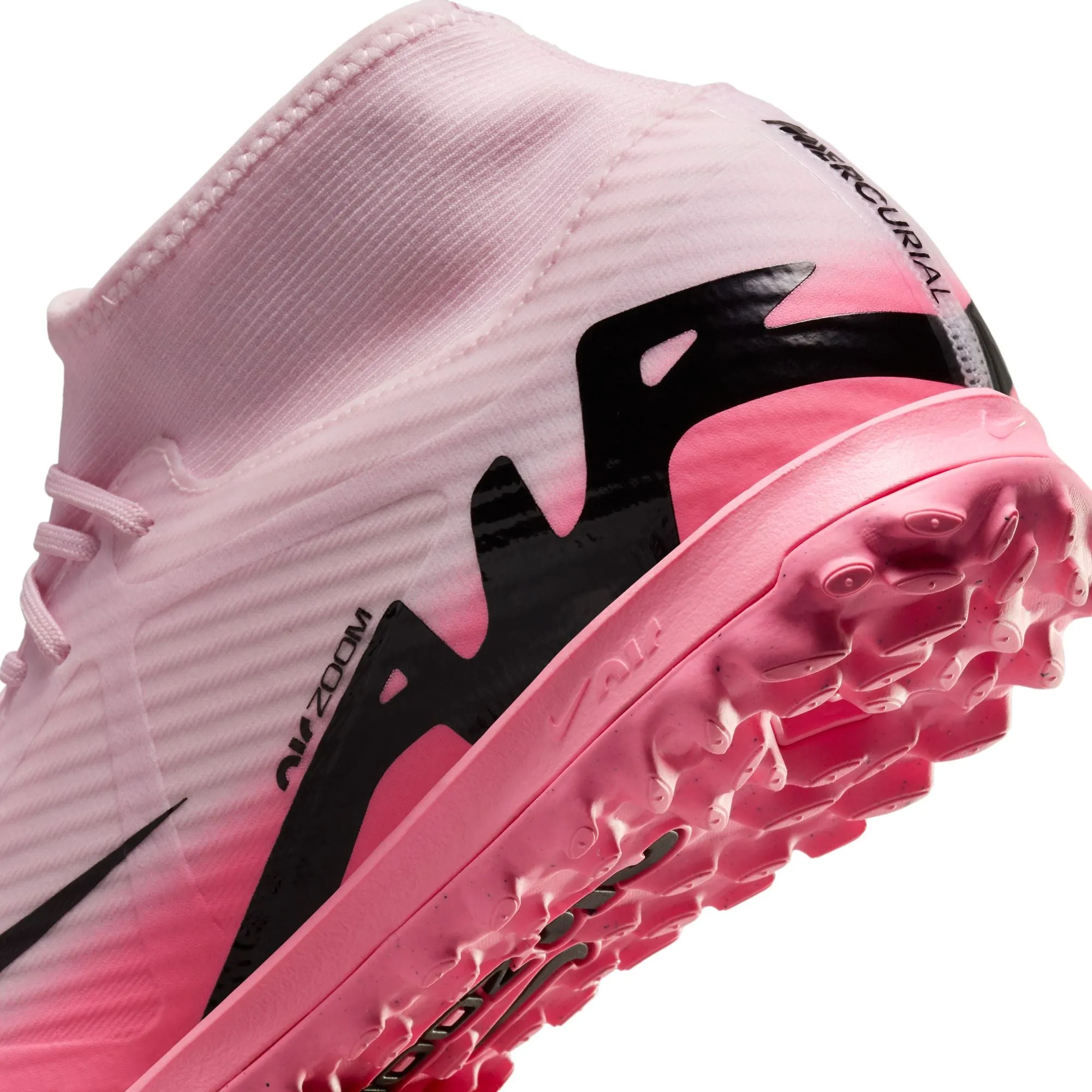 Nike Zoom Mercurial Superfly 9 Academy TF Turf Soccer Shoes -Pink Foam/Black