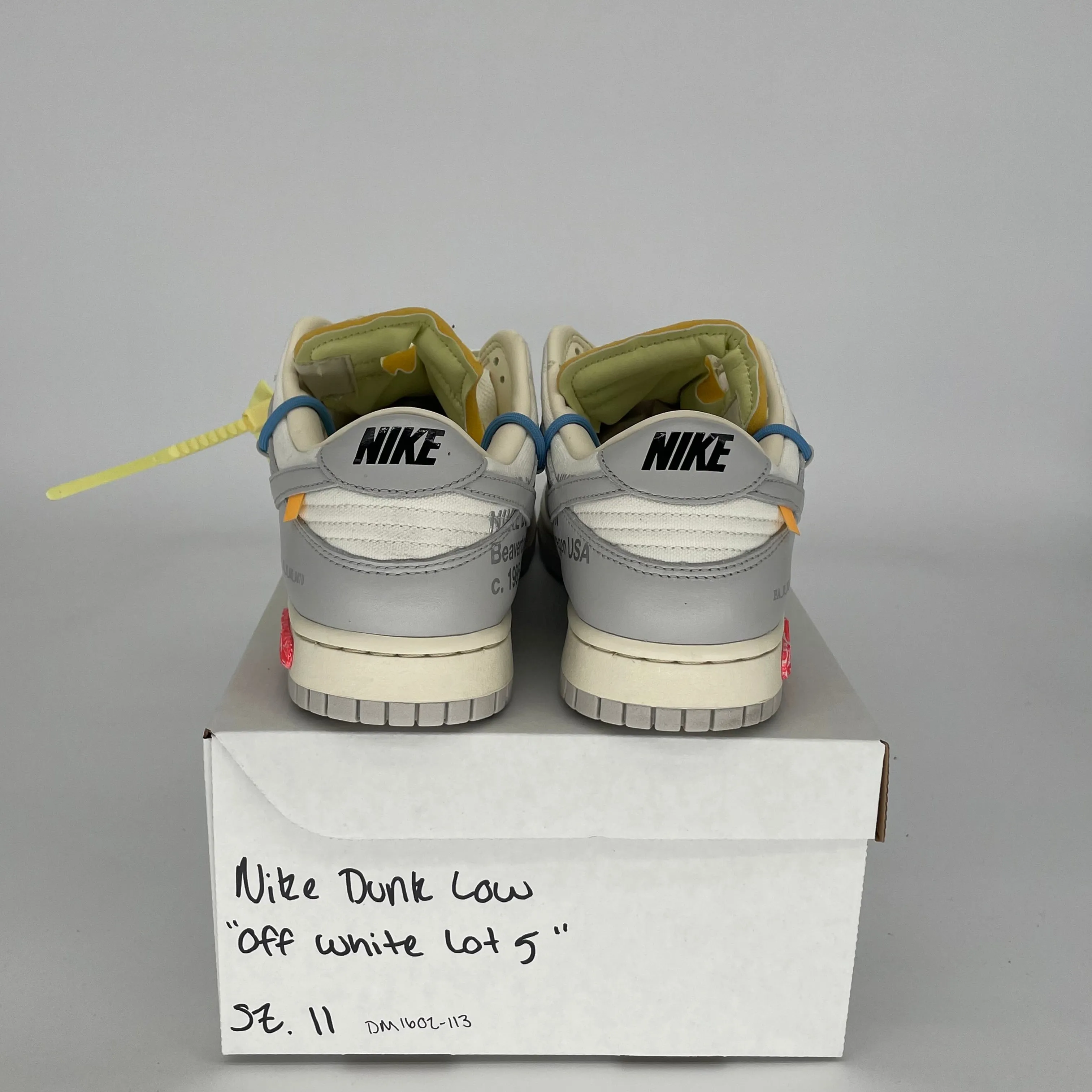 OFF WHITE NIKE DUNK LOW LOT 5 SIZE 11 DM1602-113