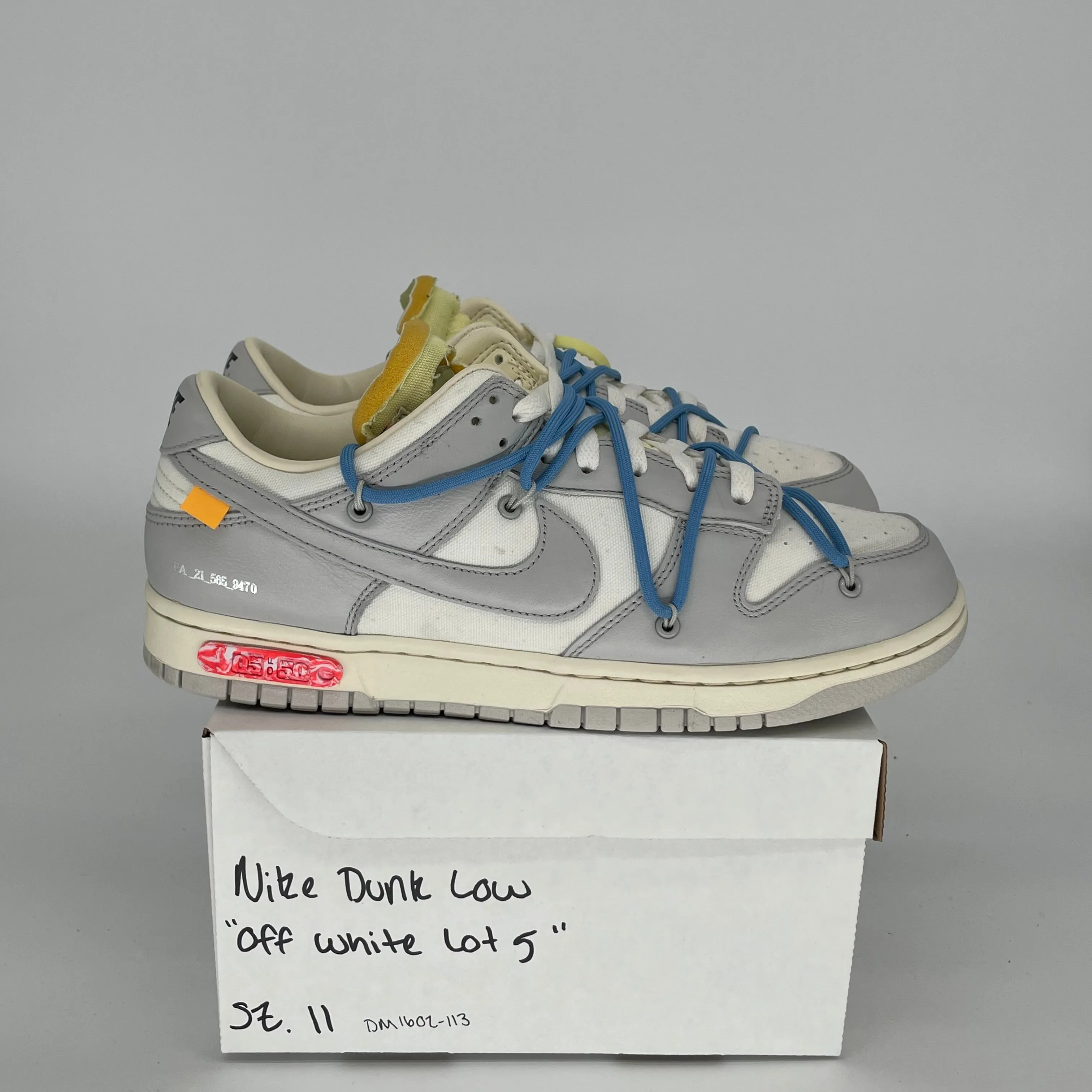 OFF WHITE NIKE DUNK LOW LOT 5 SIZE 11 DM1602-113