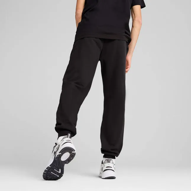PUMA MEN'S ESSENTALS LOGO FLEECE BLACK TRACKPANTS