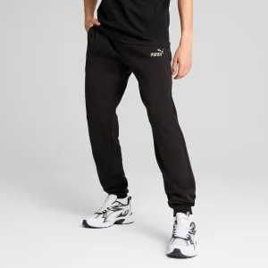 PUMA MEN'S ESSENTALS LOGO FLEECE BLACK TRACKPANTS