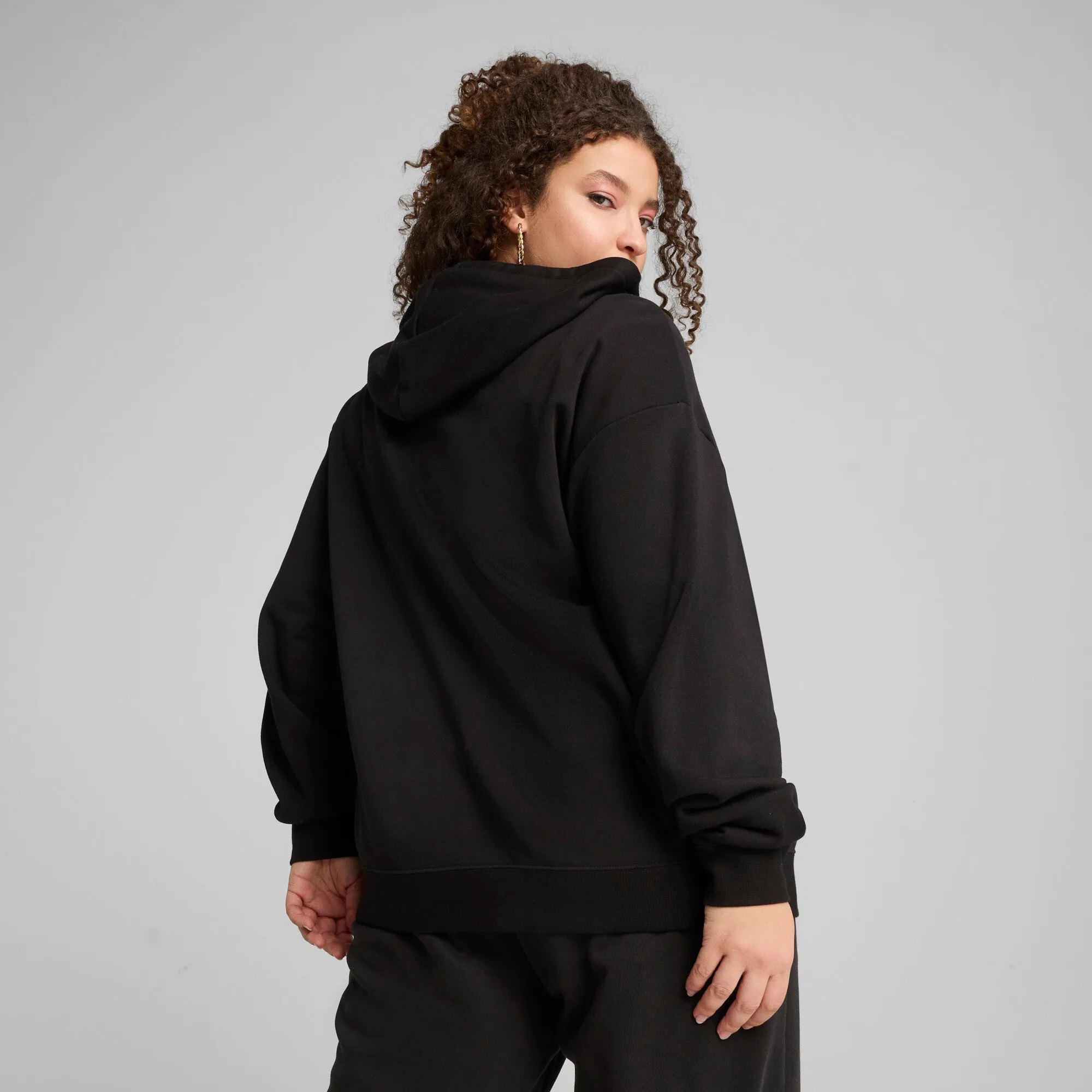 PUMA Women's Essentials Small No. 1 Logo French Terry Comfort Full-Zip Hoodie
