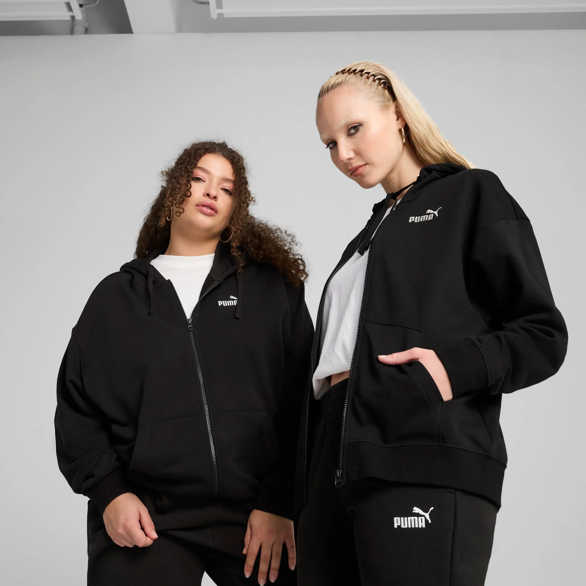 PUMA Women's Essentials Small No. 1 Logo French Terry Comfort Full-Zip Hoodie