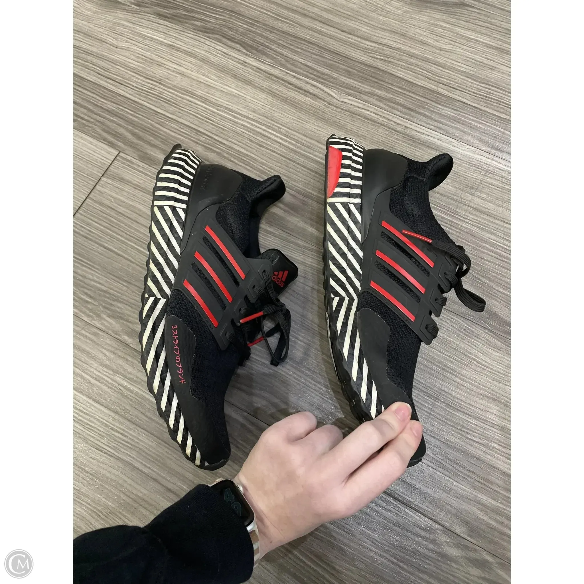 Shoes Athletic By Adidas In Black & Red, Size: 9 adidas